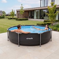 VirtuFit Zwembad Rond Ø305 x 76 cm - Antraciet - Compleet Pakket-2