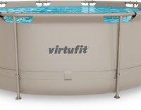 Zijaanzicht van het VirtuFit opzetzwembad met duidelijke weergave van het frame en het merklogo.