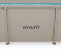 Detailopname van de beige zijwand en het stevige frame van het VirtuFit Frame Zwembad 260 x 180 cm.