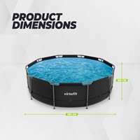 Overzicht van de productafmetingen van het VirtuFit Zwembad met een diameter van 366 cm en een hoogte van 100 cm.