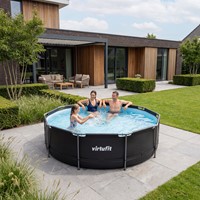 VirtuFit Zwembad Rond Ø366 x 100 cm - Antraciet - Compleet Pakket-2