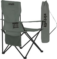 VirtuFit Opvouwbare Camping Stoel - Strandstoel - Grijs