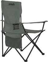 VirtuFit Opvouwbare Camping Stoel - Strandstoel - Grijs-2