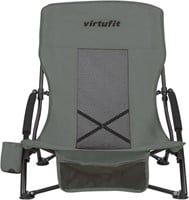 VirtuFit Opvouwbare Strandstoel - Grijs-2