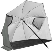 VirtuFit Strandparasol Premium - Windscherm - 200 cm - Grijs