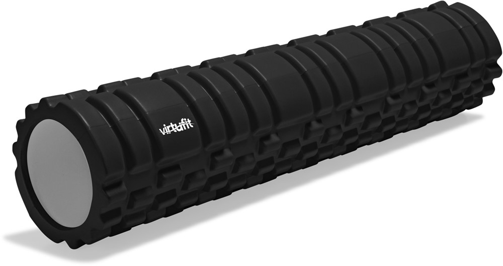 Foam Roller - VirtuFit Grid Massage Roller - 62 cm - Zwart