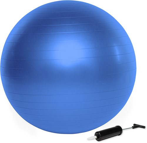 VirtuFit Anti-Burst Fitnessball Pro - Gymbal - Swiss Bal - met Pomp - Blauw - 65 cm