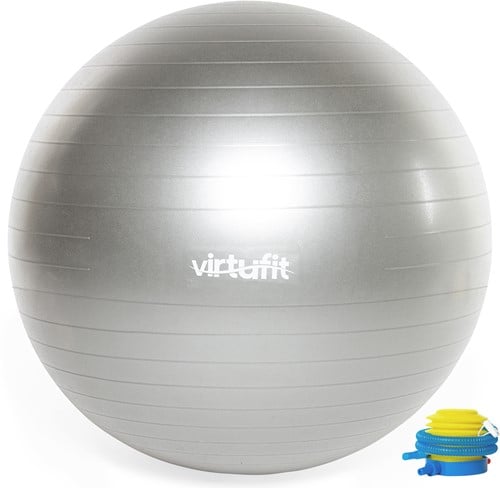VirtuFit Anti-Burst Fitnessbal Pro - Gymbal - Swiss Ball - met Pomp - Grijs - 85 cm
