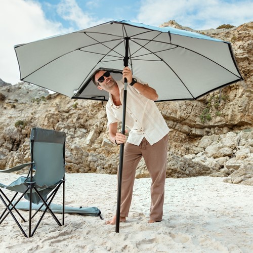 VirtuFit Strandparasol Premium - Windscherm - Strandtent - 200 cm - Zwart-2