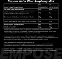 Voedingswaarden Water Clear Isolate Raspberry Mint