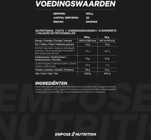 Empose Nutrition Whey Protein - Eiwit Poeder - Banaan - 908 gram-3