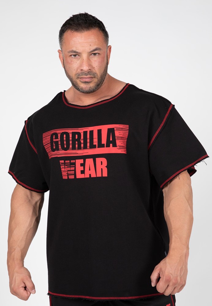 Gorilla Wear Wallace Workout Top - Zwart/Rood - L/XL