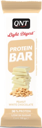 QNT Light Digest Protein Bar - Eiwit Reep - 15 x 55 gram - Peanut / White Chocolate