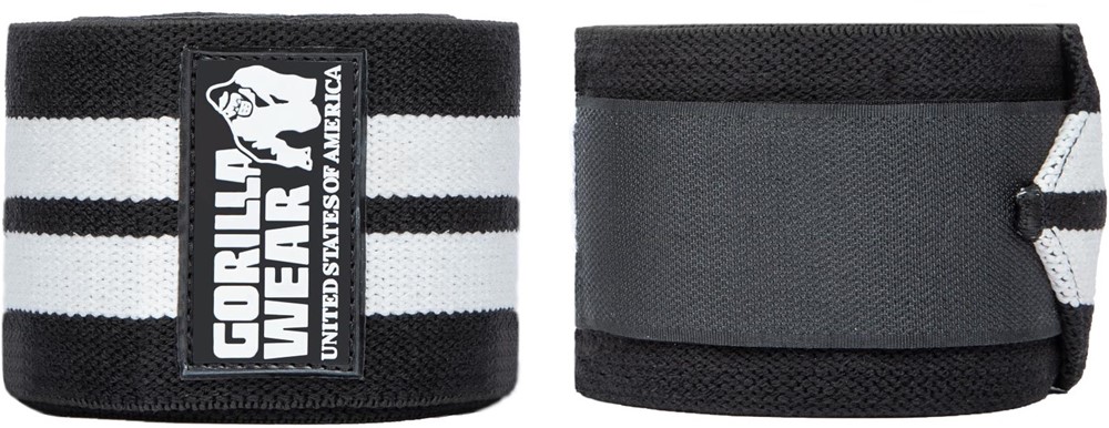 Gorilla Wear Knee Wraps - Zwart/Wit - 200 cm