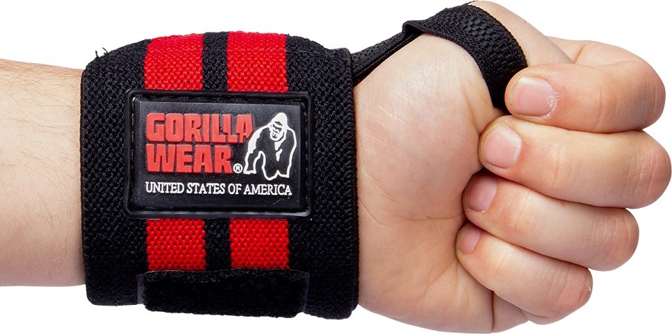 Gorilla Wear Wrist Wraps Pro - Zwart/Rood | Fitnessapparaat.nl
