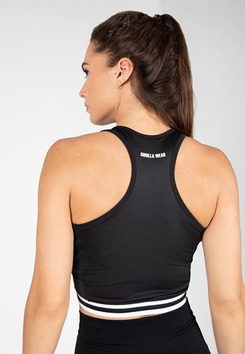 Gorilla Wear Mesa Zip Front Crop Top - Sportbeha - Zwart-2