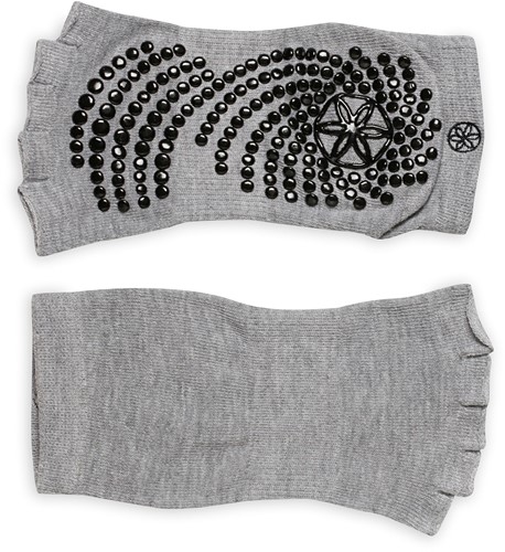 Gaiam Grippy Toeless Yoga Socks - Anti-Slip Yogasokken - 2-Pack - Grijs/Indigo/Zwart-2