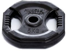 Muscle Power Aerobics Halterschijf - 30 mm - 5 kg - Zwart - Per stuk