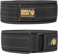 Gorilla Wear 4 Inch Nylon Lifting Belt - Zwart/Goud - S/M