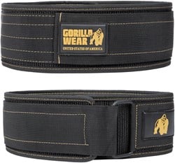 Gorilla Wear Halterriem - 4 Inch Nylon Lifting Belt - Zwart/Goud