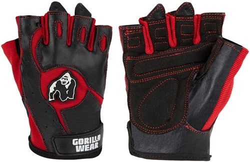 Gorilla Wear Mitchell Training Gloves - Fitness Handschoenen - Zwart/Rood