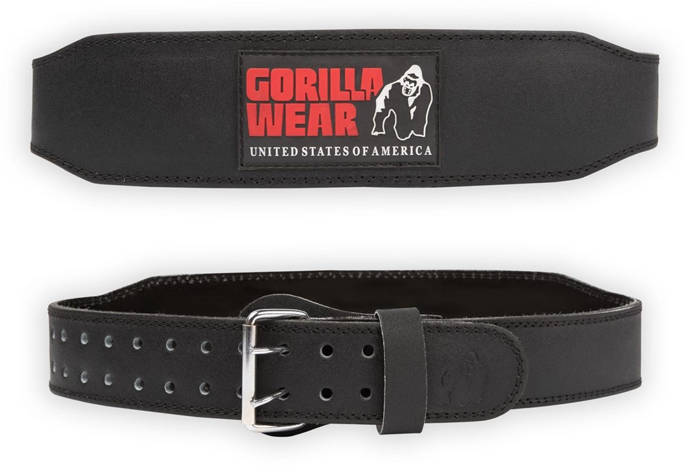 Gorilla Wear Halterriem - 4 Inch Padded Leren Lifting Belt - Zwart - S/M