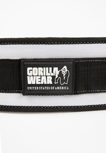 Gorilla Wear Halterriem - 4 Inch Dames Lifting Belt - Zwart/Wit-3